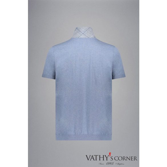 Paul&Shark pamut póló kockás vászon részletekkel 25411652 383 