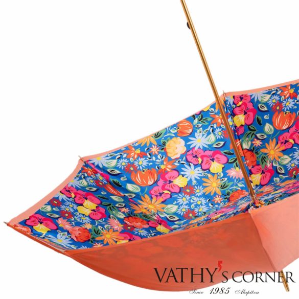 Pasotti  Női duplafalú narancssárga esernyő virágokkal VA936/1