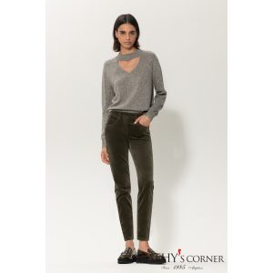 Luisa Cerano skinny bársony nadrág 688551/2150 0361 