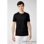 vanLaack kerek nyakú fekete póló svájci pamutból 180031 099