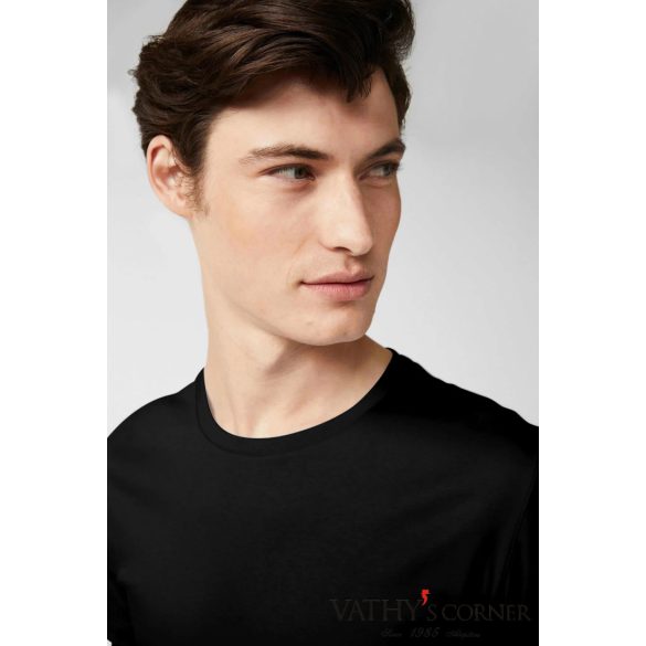 vanLaack kerek nyakú fekete póló svájci pamutból 180031 099