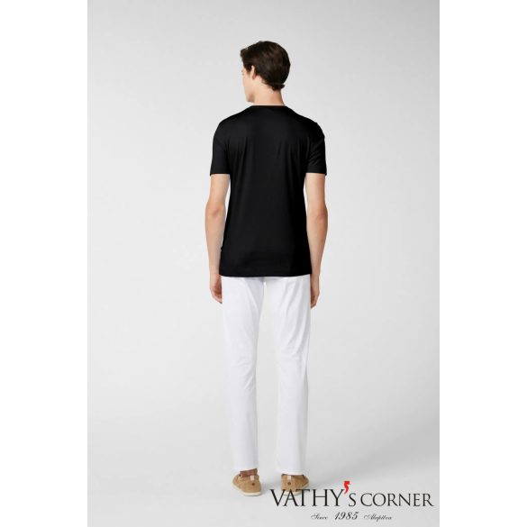 vanLaack kerek nyakú fekete póló svájci pamutból 180031 099