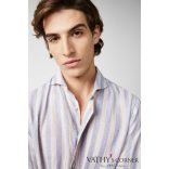 vanLaack lenvászon ing kéttónusú csíkos nyomattal 170239 117 