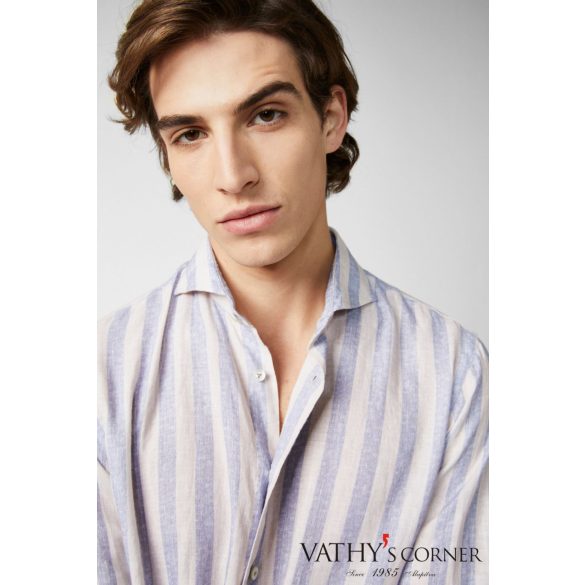 vanLaack lenvászon ing kéttónusú csíkos nyomattal 170239 117 