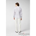 vanLaack lenvászon ing kéttónusú csíkos nyomattal 170239 117 