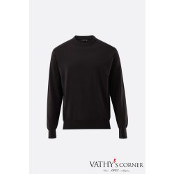   VanLaack vékony kötött sötétbarna pulóver selyem-pamut keverékékből S00376/190  Sindo