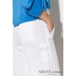 Luisa Cerano len-pamut keverékű nadrág 698667/3502 100 