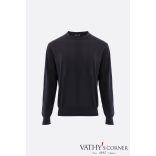 VanLaack vékony kötött sötétkék pulóver selyem-pamut keverékéből S00376/790 