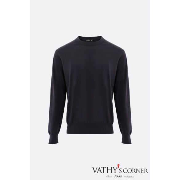 VanLaack vékony kötött sötétkék pulóver selyem-pamut keverékéből S00376/790 