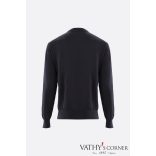 VanLaack vékony kötött sötétkék pulóver selyem-pamut keverékéből S00376/790 