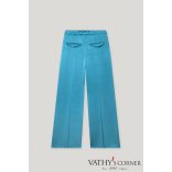 Luisa Cerano széles szárú nadrág techno selyemből 618767/2307 251 