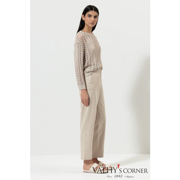 Luisa Cerano len-pamut keverékű nadrág 678486/3267 0713 