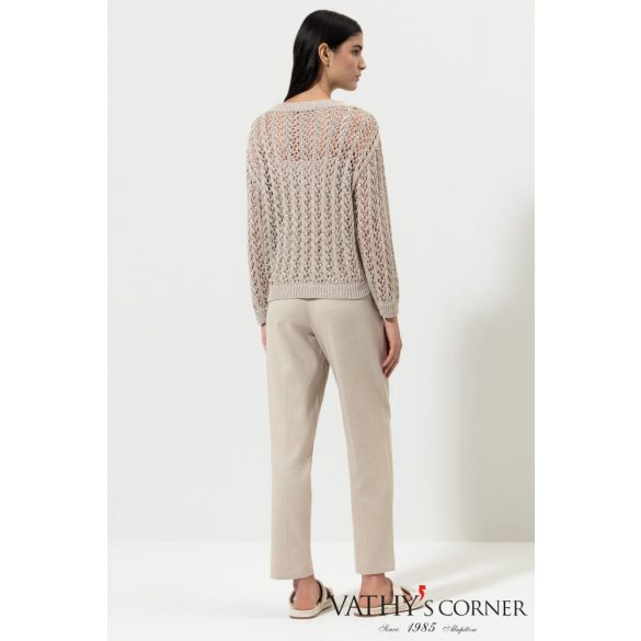 Luisa Cerano len-pamut keverékű nadrág 678486/3267 0713 