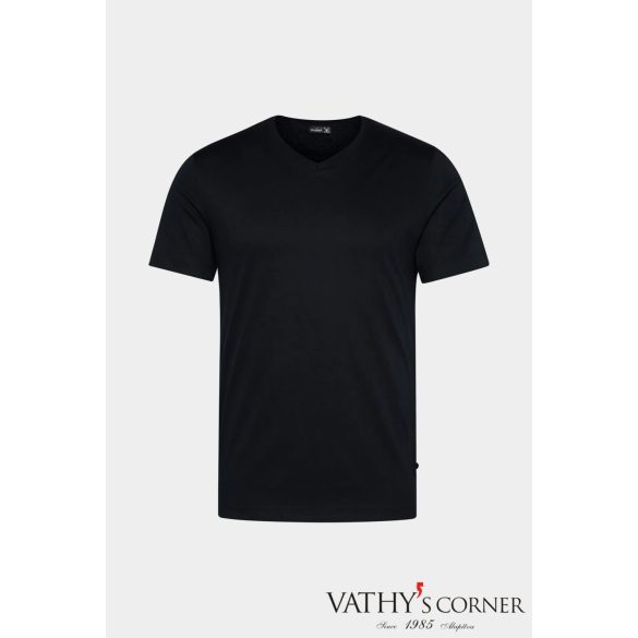 vanLaack V-nyakú sötétkék svájci pamut póló 180031 790