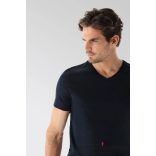 vanLaack V-nyakú sötétkék svájci pamut póló 180031 790