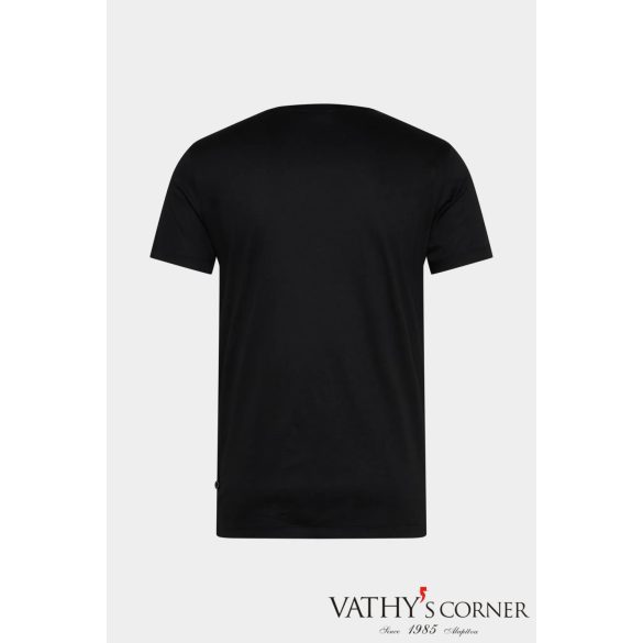 vanLaack V-nyakú fekete svájci pamut póló 180031 099