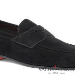 Santoni puha velúr fekete mokaszín SCU60 