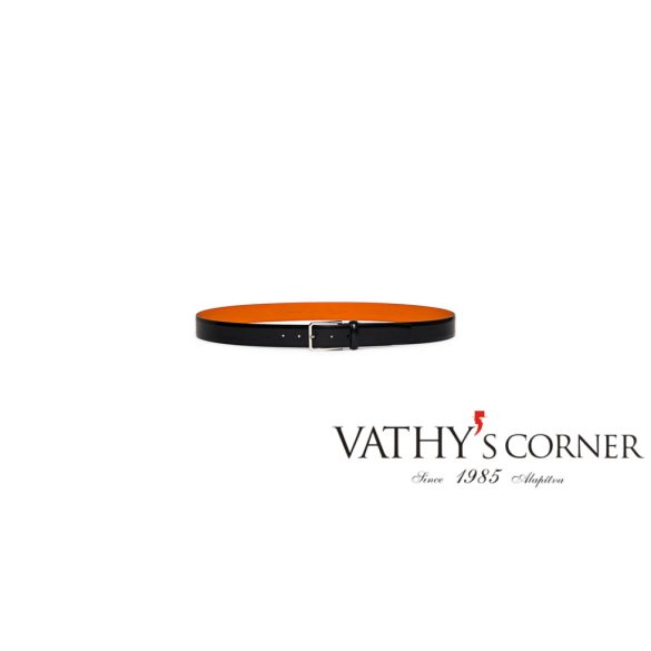 Santoni polírozott fekete bőr öv CM35 N01