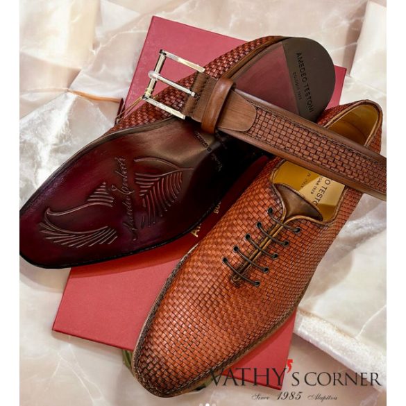 a.testoni gojzer varott fonott cipő MS40394 