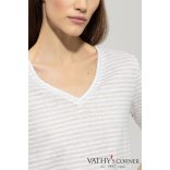 Luisa Cerano len csíkos póló 318255/7687 1201 