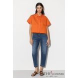 Luisa Cerano sztreccs rövid ingblúz narancs színben 298454/3384 