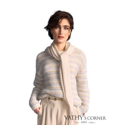 Riani csíkos pulóver alpaka keverékből 587810-8318  184 