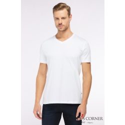 vanLaack V-nyakú fehér svájci pamut póló 180031 000