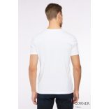 vanLaack V-nyakú fehér svájci pamut póló 180031 000