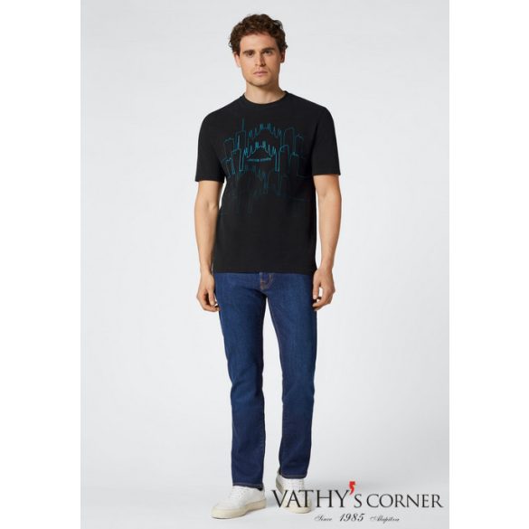 Jacob Cohen fekete sztreccs pamut dzsörzé póló E2454 C74 