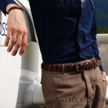 Athison Férfi fonott bőr és műselyem öv 9 AP1 514NK  