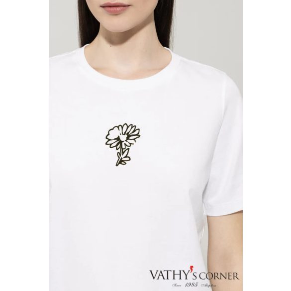 Luisa Cerano póló bársony virágmintával 328294/7932 0100 