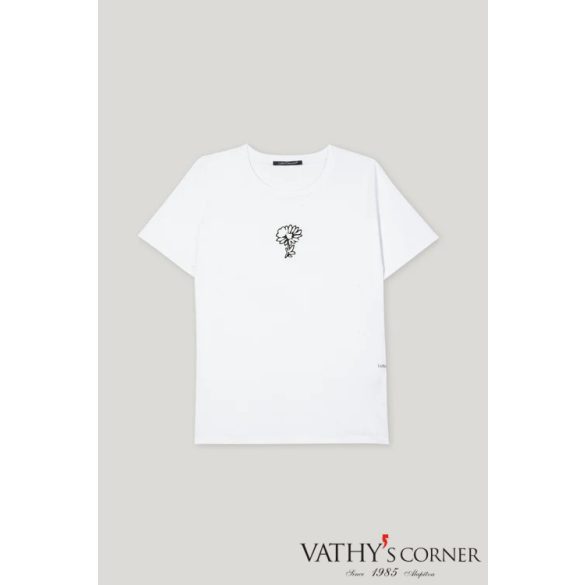 Luisa Cerano póló bársony virágmintával 328294/7932 0100 