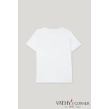 Luisa Cerano póló bársony virágmintával 328294/7932 0100 