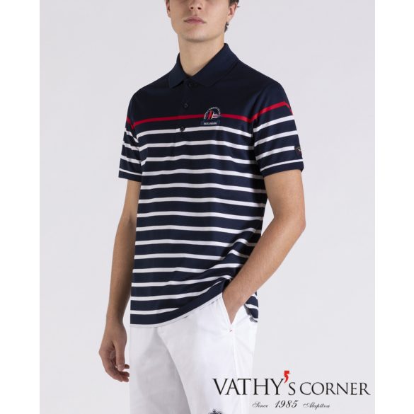 Paul&Shark Biopamut Piqué póló tengerész hímzéssel 21411307 495 