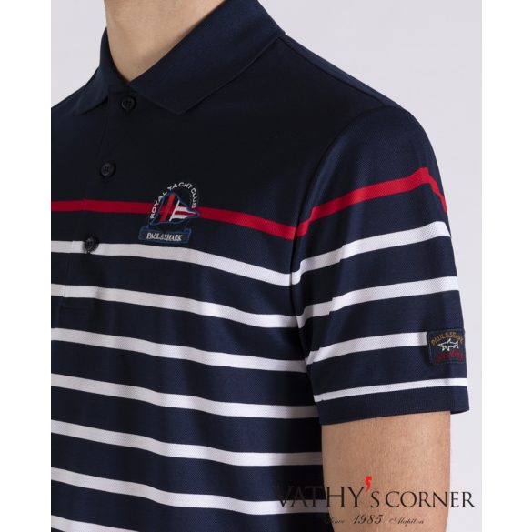 Paul&Shark Biopamut Piqué póló tengerész hímzéssel 21411307 495 