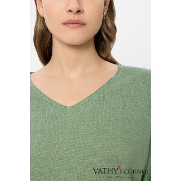 Luisa Cerano len pulóver V-nyakkal 138794/5345 343 