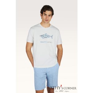 Paul&Shark Pamut póló Mikonos Real Estate mintával 26411039 108