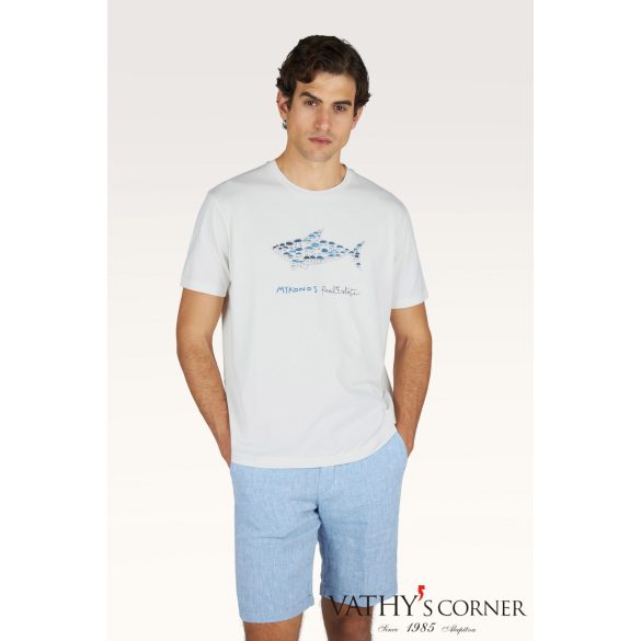 Paul&Shark Pamut póló Mikonos Real Estate mintával 26411039 108
