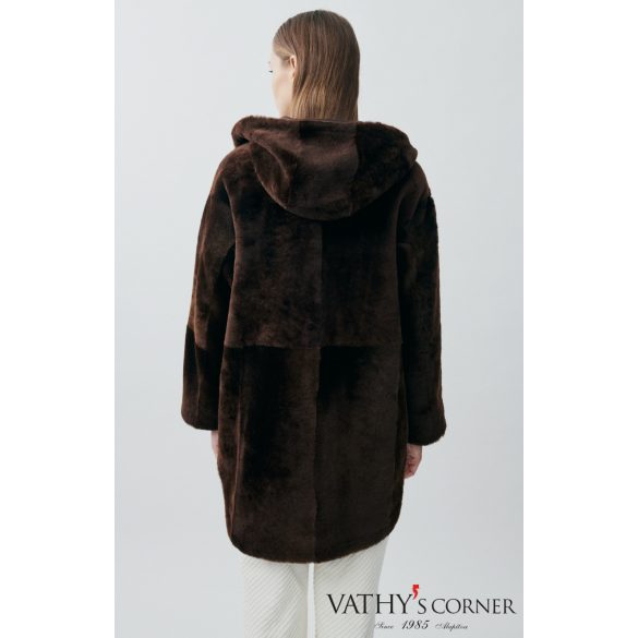 Werner Christ kifordítható báránybőr kabát kapucnival 52 2306 959 Kim