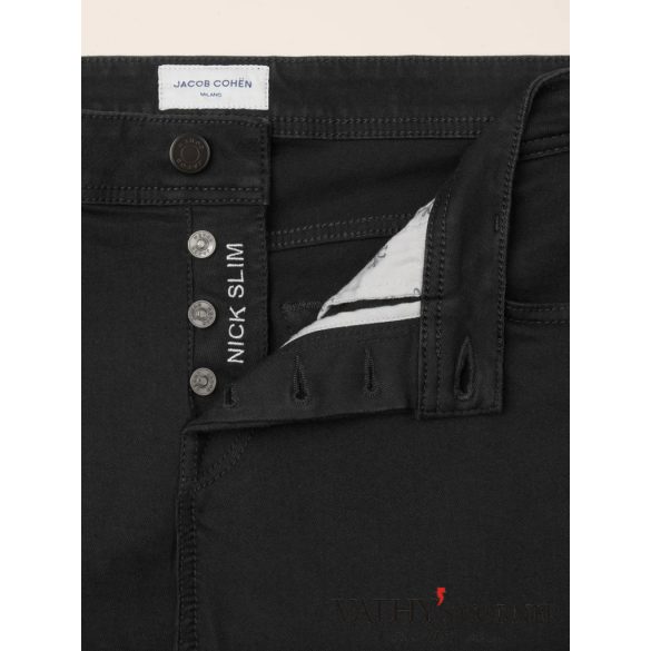 Jacob Cohen Nick Slim Super Slim farmer fekete, rugalmas, organikus pamutból Nick slim S3622 500D 