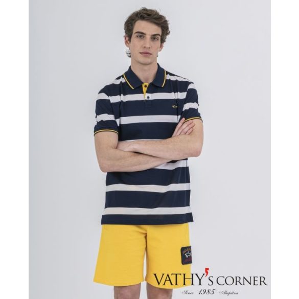 Paul&Shark Biopamut piké póló sárga díszcsíkkal 22411325 376 