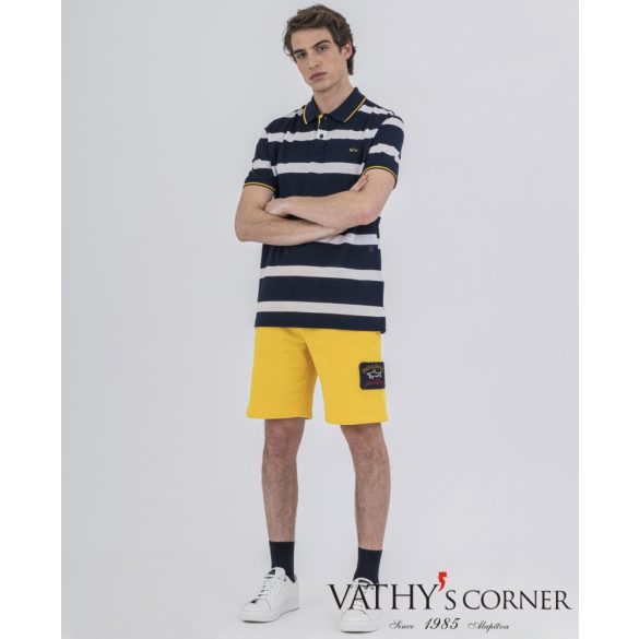 Paul&Shark Biopamut piké póló sárga díszcsíkkal 22411325 376 