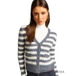 Riani csíkos kötött kardigán 487810-8173 985 