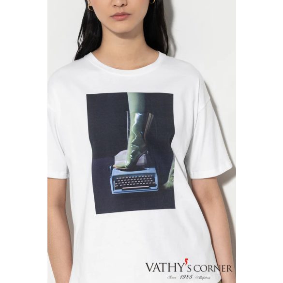 Luisa Cerano nyomott mintás póló 308182/7799 