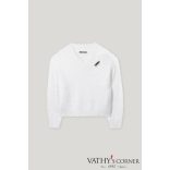 Luisa Cerano szőrme hatású pulóver brossal 128729/5351 0107 