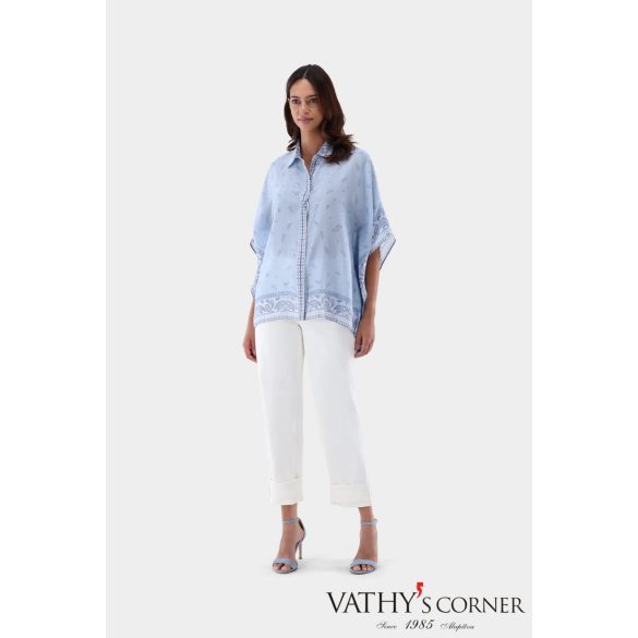 Van Laack selyem tunika mintával 230102 720 Tuja