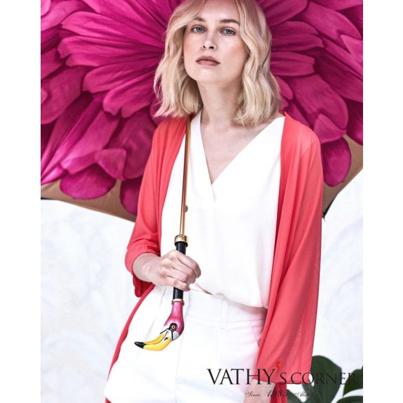 Pasotti női duplafalú esernyő flamingo fogantyúval 189 21065/30 K9 