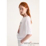 Biancalancia pamut-viszkóz póló mintával E26-460J 02