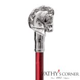 Pasotti elegáns esernyő ezüst ló fogantyúval bordó nyéllel