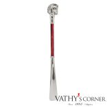 Pasotti ezüst lovas cipőkanál bordó nyéllel